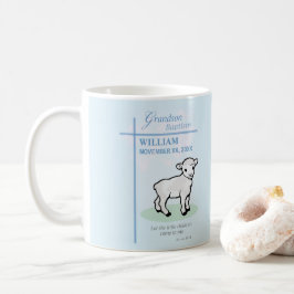 Caneca De Café Avô Baptism Blue Lamb Personalizado