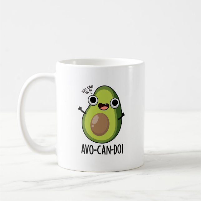 Caneca De Café Avo-can-do Funny Avocado Pun (Esquerda)