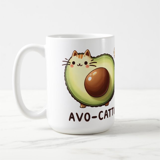 Caneca De Café Avo-Catto - Punny Cat Avocado Mug (Esquerda)