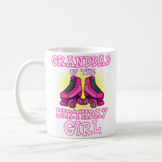 Caneca De Café Avô Da Garota Do Aniversário Patins De Rodas Bday