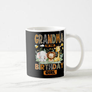 Caneca De Café Avó da Menina do Aniversário Safari Selva Selvagem