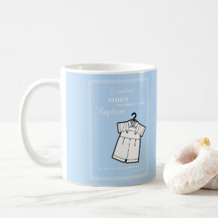 Caneca De Café Avô de batismo personalizado com o bebê azul