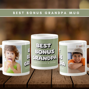 Caneca De Café Avô de Melhor Bonus Avô 2 Foto Verde