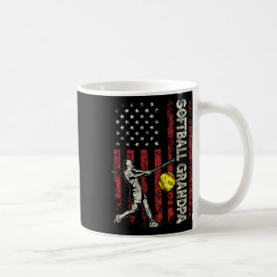 Caneca De Café Avô de Softball Presentes da Bandeira dos EUA Pai