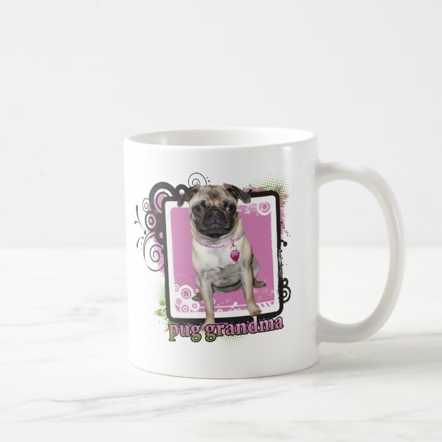 Caneca De Café Avó do Pug (Direita)