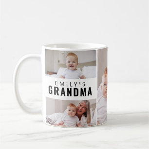 Caneca De Café Avó Estabeleceu Colagem de 5 Fotos Preto e Branco