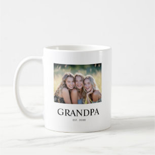 Caneca De Café Avô Estabeleceu Foto Moderna Preto e Branco 