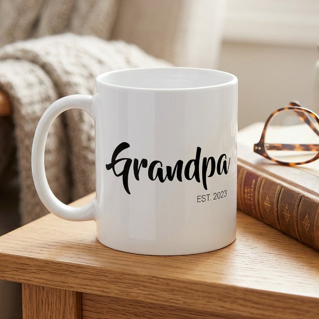 Caneca De Café Avô Estabeleceu Presente Simples para Avô (Grandpa Established Simple Gift for Grandfather Coffee Mug)