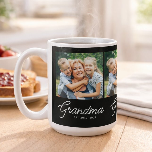 Caneca De Café Avó Estabeleceu Roteiro Foto Preta (Criador carregado)