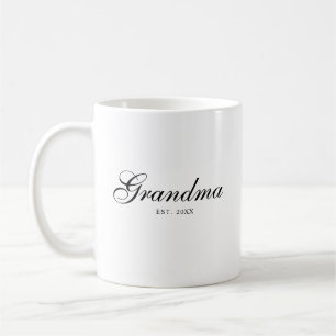 Caneca De Café Avó Estabelecida com Elegância em Letra Preta