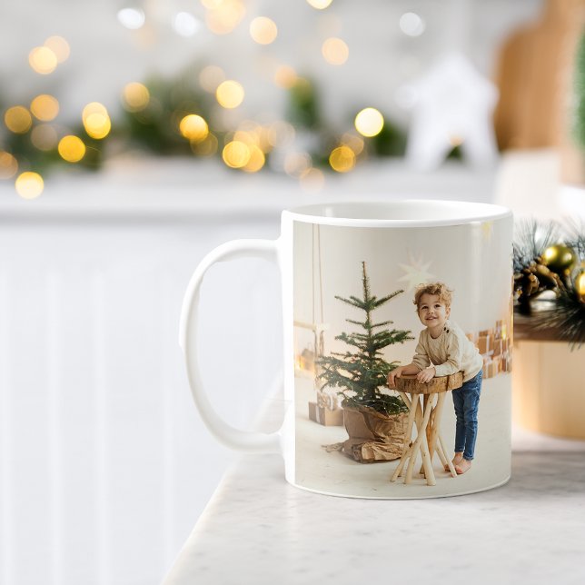 Caneca De Café Avô, feliz roteiro de Natal moderno (Grandparent Merry Christmas Script Modern Coffee Mug)