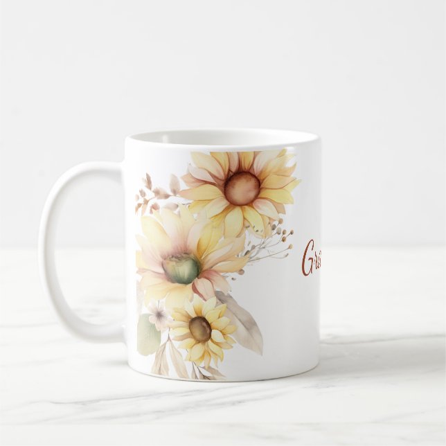 Caneca De Café Avó Floral Botânica (Esquerda)