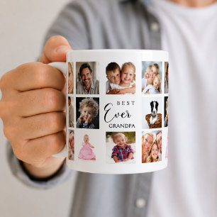 Caneca De Café Avô foto colagem preto e branco