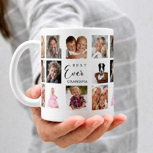 Caneca De Café Avó foto colagem preto e branco