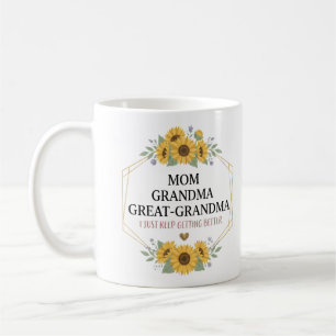 Caneca De Café Avó Mãe Bisavó Floral Orgulho Familiar 