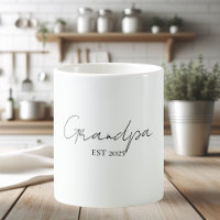 Avô minimalista EST 2025 Mug | Novo Presente do Av