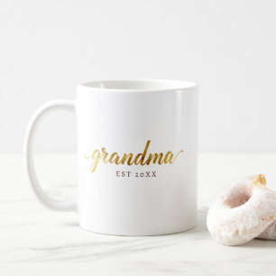 Caneca De Café Avó Mug Anúncio Personalizado de Bebê “EST”
