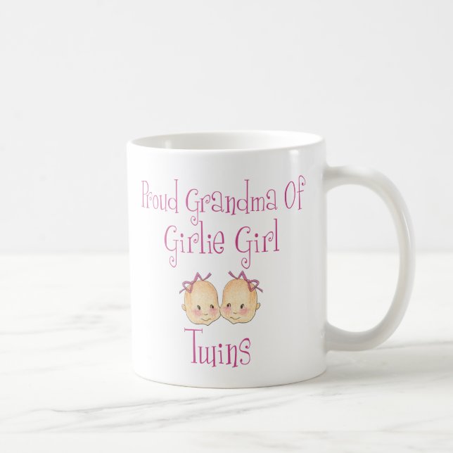 Caneca De Café Avó orgulhosa de gêmeos da menina (Direita)