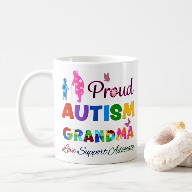 Caneca De Café Avó Orgulhosa do Autismo (Com Donut)