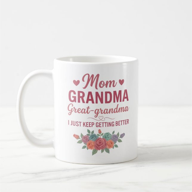 Caneca De Café Avó para Mulheres Mãe Avó Bisavó (Esquerda)