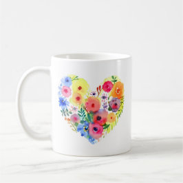Caneca De Café Avó Personalizada do Coração Floral