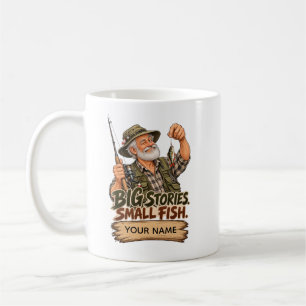 Caneca De Café Avô Pescador Divertido – Presente Personalizado co