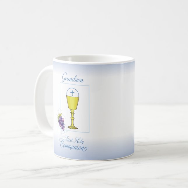 Caneca De Café Avô Primeira Comunhão, Chalice com Anfitrião (Frente Esquerda)