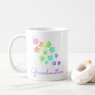 Caneca De Café Avó Rainbow Flowers Mug