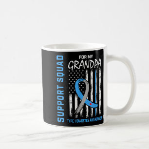 Caneca De Café Avô Tipo 1 Diabetes Shirt Usa Sinalizador Suporte