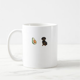 Caneca De Café Avocado Black Dachshund Heartbeat Dog Lover. Perfe