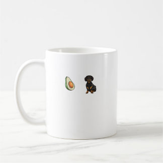 Caneca De Café Avocado Black Dachshund Heartbeat Dog Lover. Perfe