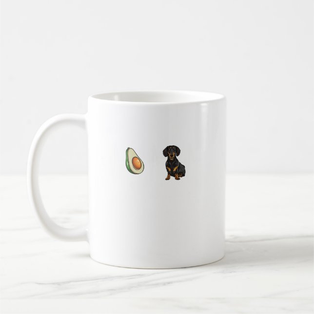 Caneca De Café Avocado Black Dachshund Heartbeat Dog Lover. Perfe (Esquerda)