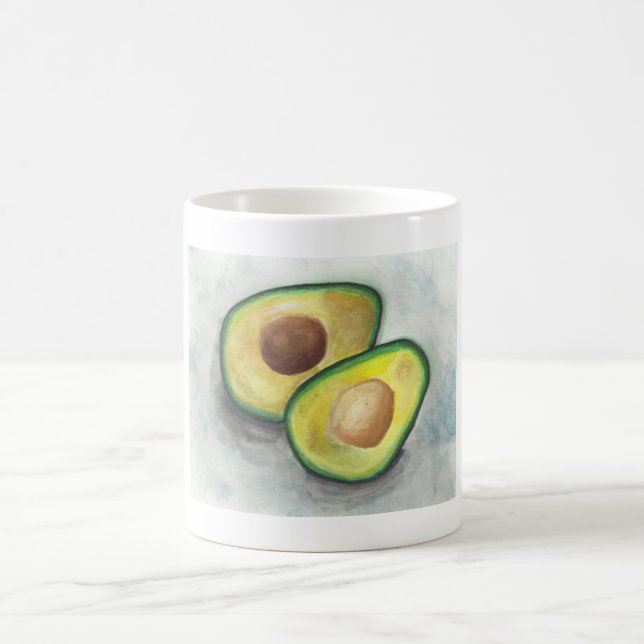 Caneca De Café Avocado com Nute Exposto em Aquarela (Centro)