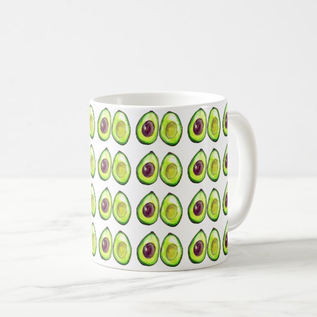 Caneca De Café Avocado Green Vegan Foodie Vegeterian Foodie (Frente Esquerda)
