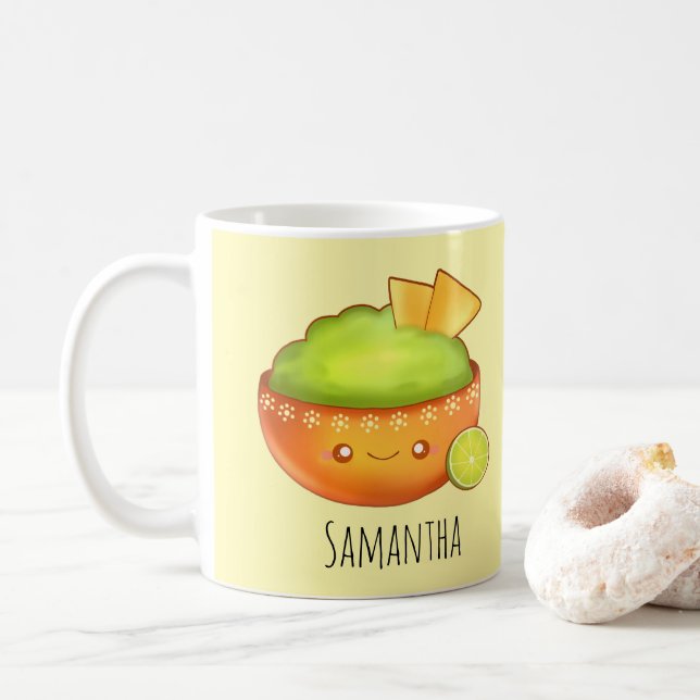 Caneca De Café Avocado Guacamole E Chips Tortilla (Com Donut)