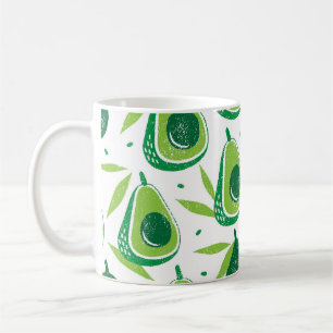 Caneca De Café Avocado, selo texturizado, padrão perfeito.