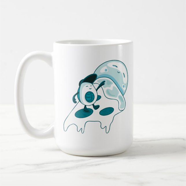 Caneca De Café Avocado surfando em uma fatia de pizza de gelo (Esquerda)