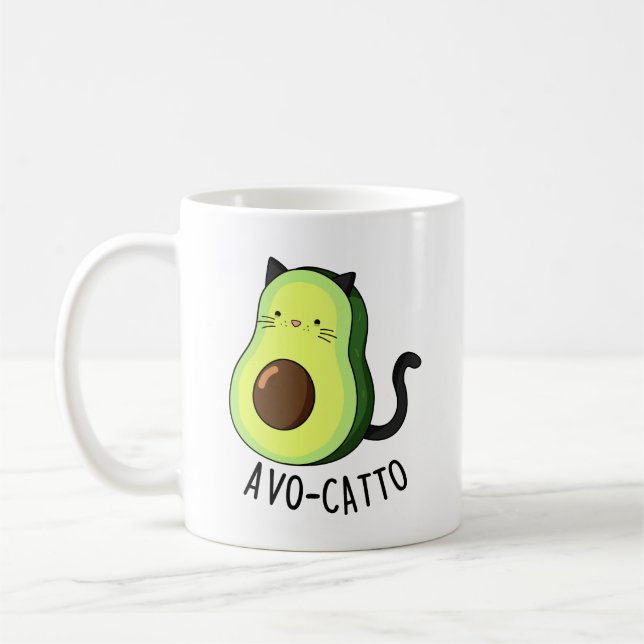 Caneca De Café Avocatto Funny Avocado Cat Pun (Esquerda)