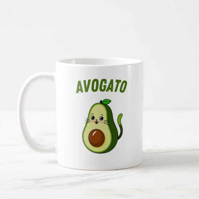 Caneca De Café Avogato Funny Avocado Cat Lover (Esquerda)