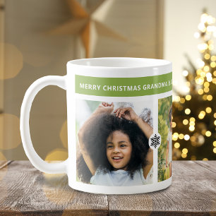 Caneca De Café Avós de Natal Modernos 3 Fotos