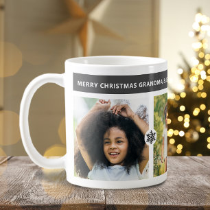 Caneca De Café Avós de Natal Modernos 3 Fotos