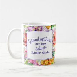 Caneca De Café Avós Florais Amarelas Roxas Meninas