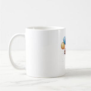 Caneca De Café Avozinho engraçado avental floral arte de aniversá