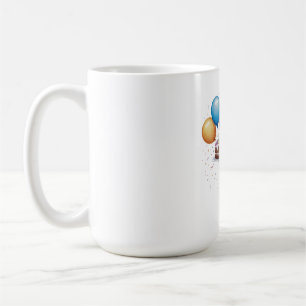Caneca De Café Avozinho engraçado avental floral arte de aniversá