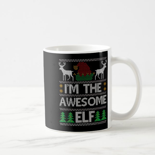 Caneca De Café Awesome Elf Matching Family Group Christmas Party  (Direita)