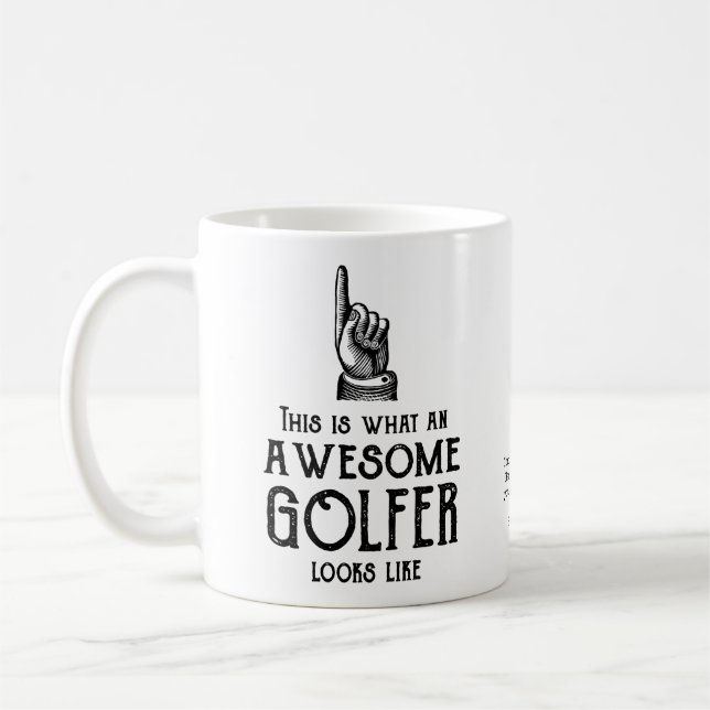 Caneca De Café Awesome Golfer Personalized (Esquerda)