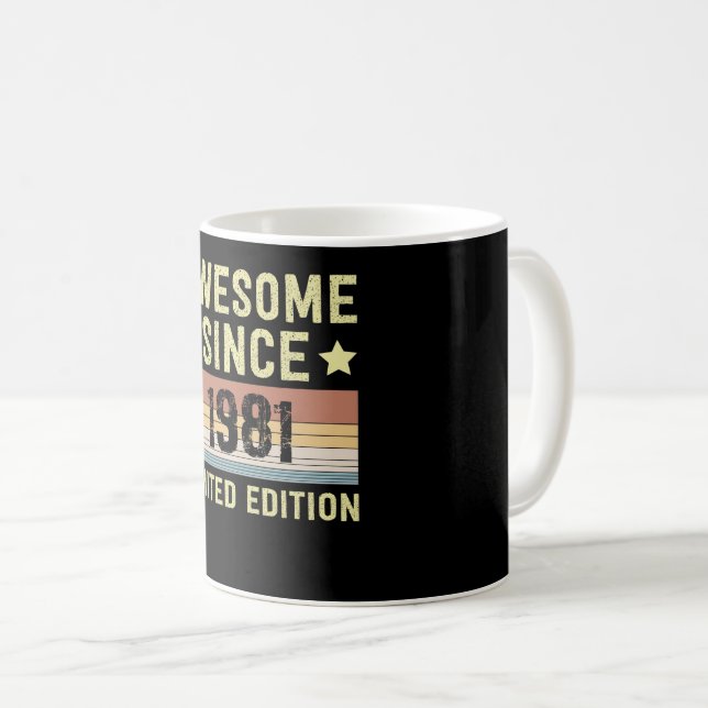 Caneca De Café Awesome Since 1981 Birthday (Frente Esquerda)