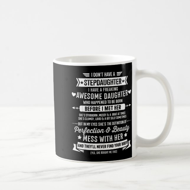 Caneca De Café Awesome Stepdaughter For Step Bonus Dad Fathers Da (Direita)