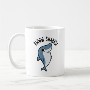 Caneca De Café Awww Sharks Funny Animal Pun