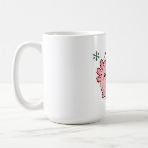 Caneca De Café Axolote de Natal Personalizado com Chapéu de Papai